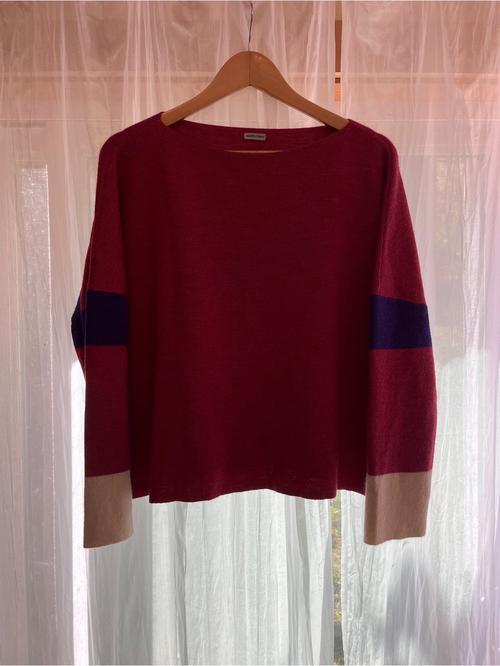 Rachel Comey Baby Alpaca Sweater Sz M | Boatneck, Colorblock, RARE - Picture 3 of 5
